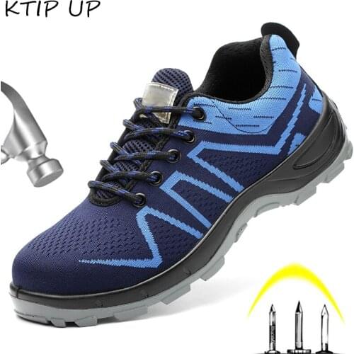 Ktip up Indestructible Shoes Men And Women Steel Toe Safety Boots Puncture-Proof Work Shoes Sneakers Breathable Men Shoes