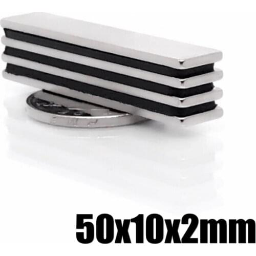 5~50PCS 50x10x2 Strong Rare Earth Magnet Thickness 2mm Block Rectangular Neodymium Magnets 50x10x2mm Strip Magnetic 50*10*2