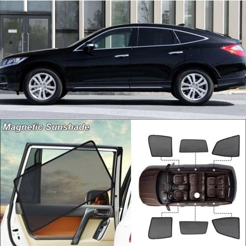Car Side Windows Magnetic Sun Shade UV Protection Ray Blocking Mesh Visor For Honda Crosstour Curtain Accessories