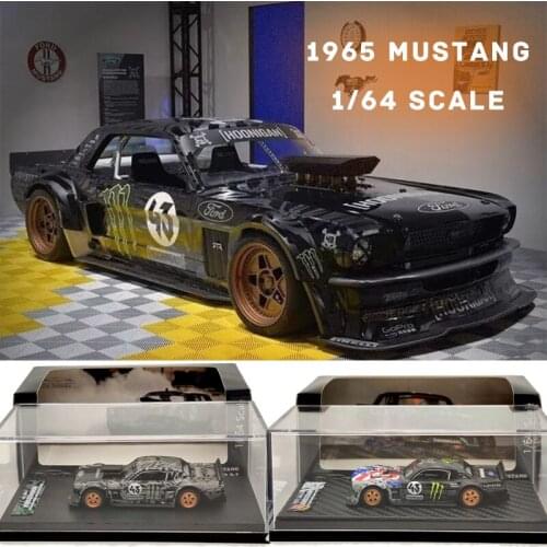 YM Model 1:64 1965 Supercharged Drift Modified Mustang Resin Diorama Car Limit Collection Miniature Carros Toys