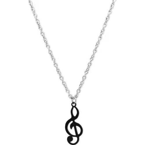 Fashion Lucky Kpop Musical note Link Chain Anime Necklace For Women Cute Italia Gothic Accessories Emo Body Jewelry