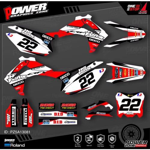 PowerZone Custom Team Graphics Backgrounds Decals 3M Stickers Kit For HONDA 2014-2017 CRF250R 2013-2016 CRF450R 081