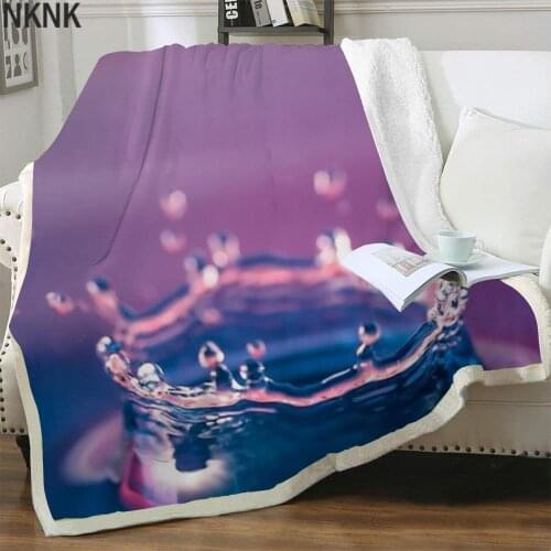 NKNK Brank Raindrop Blankets Gradient Thin Quilt Art Bedding Throw Novel Blankets For Beds Sherpa Blanket Fashion High Quality