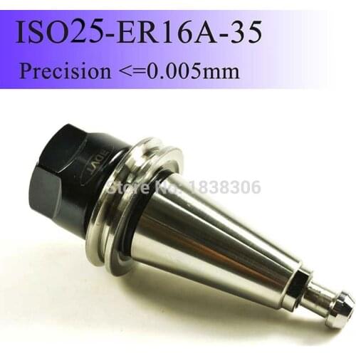 Drill chuck ER16 collet holder 1pcs ISO25-ER16A-35L Collet Chuck high precision 0.005mm tool holder work on milling cutter