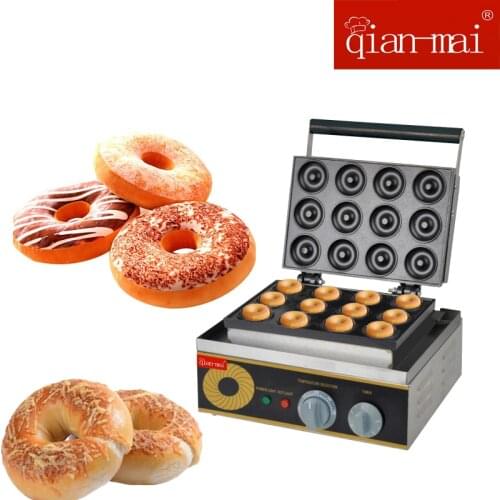 Commercial Electric Donut Doughnut Waffle Maker Machine 12pcs 220V Snack Food Maker Stainless steel Machine 1550W