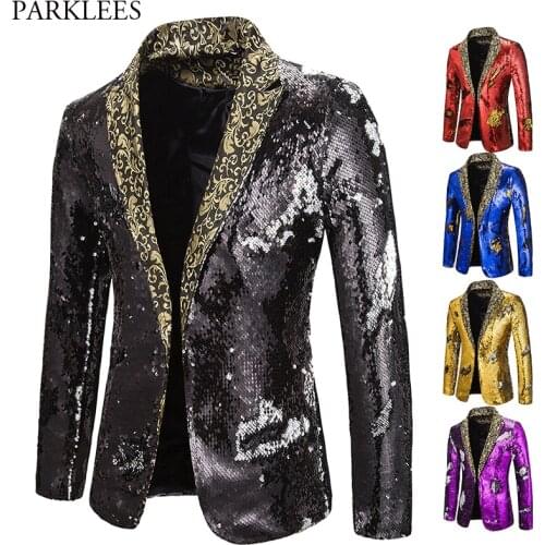 Luxury Sequin Black Blazer Men Shiny Glitter Shawl Collar Colorful Mens Club Stage Costumes for Singers Mens Blazers Masculino