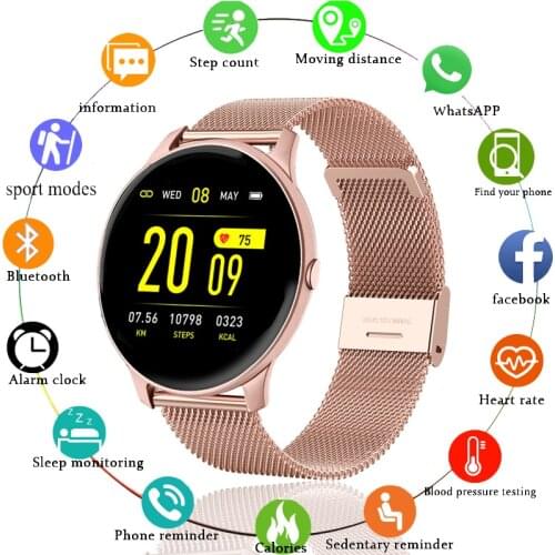 LIGE 2021 New Smart Watch Women Men Heart Rate Blood Pressure Information Remind Sport Multifunctional Waterproof Smartwatch+Box