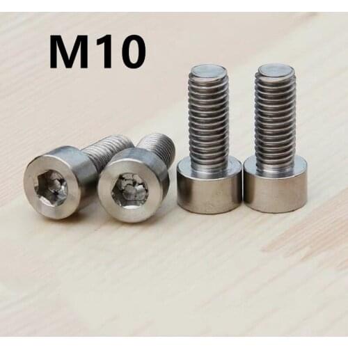 10PCS M10x15/20/25/100mm GB70.1 Titanium Bolt DIN912 Column Head Hexagon Socket Grey Color Ti Bolts Titanium Screws Ti Fasteners