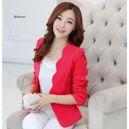 Spring Women Blazers Jackets Small Chiffon Suit Jacket
