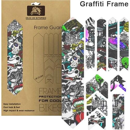 Funny 3D Road Bicycle Stickers MTB Removeable Scratch-Resistant Protective Paster Guard Frame Cover Anti-Skid Bike Sticker