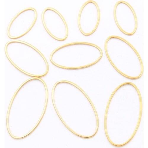 10pcs 3 Size Oval Geometric Charm Gold Stainless Steel Open Frame Mold Frame DIY Jewelry Material Production