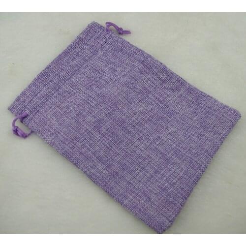 13x18cm10pcs light purple linen jute bag drawstring necklace jewelry package bag gift bag Wedding packaging bag
