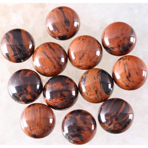 16MM Round CAB Cabochon Natural Gem Golden Swan Stone No Drilled Hole Beads For Jewelry Making Bracelet Earring 10Pcs K903