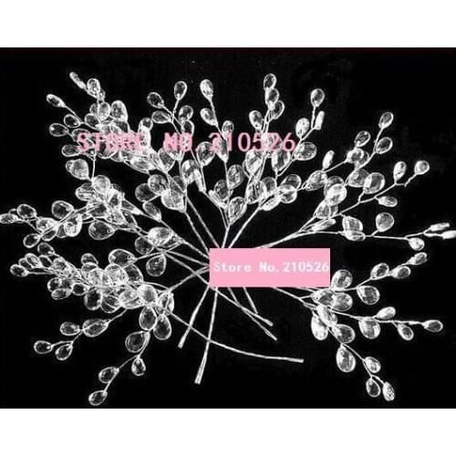 20pcs/lot acrylic Clear water drop bead Crystal wedding tree branch Stem for wedding Favour Box bottle Decoration