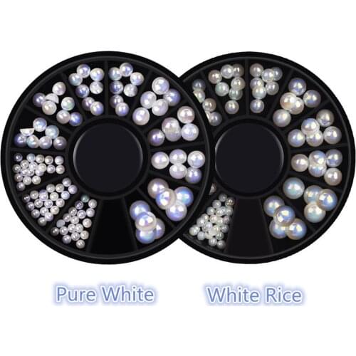 3D 2.5MM/4MM/5MM/6MM Nail Charms Acrylic AB pearl Crystal Rhinestones Wheel Nail Art Decorations Accessoires NRD116