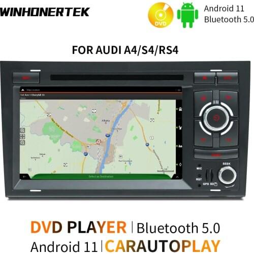 Android 11 Car stereo Radio RDS GPS 2 Din Car DVD/CD Player 1080P 4K For Audi A4/S4/RS4 2000-2012 7Inch 2+32G WIFI