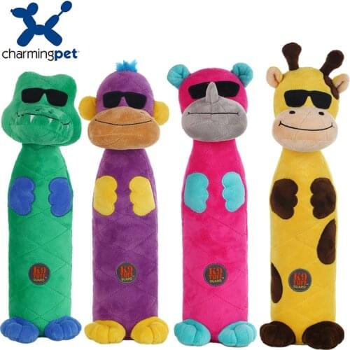 Charmingpet pet dog Bottle-Giraffe Chimpanzee crocodile Rhinoceros pet training Squeak Toys