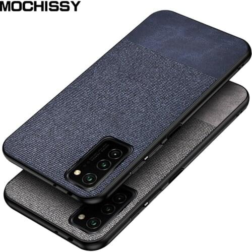 For Honor V30 Pro Case Shockproof Back Cover Business Cloth Fabric Silicone Soft Edge Protect Case For Huawei Honor V30 Pro Case