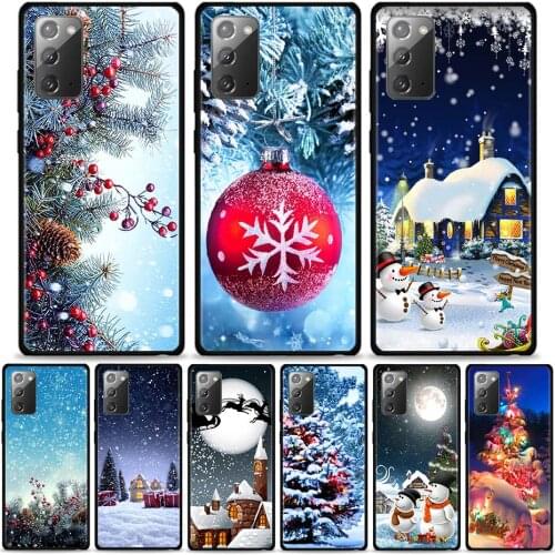 Snow Merry Christmas Phone Case for Samsung Galaxy Note 20 Ultra 10 Plus 5G 10Lite 9 8 M51 M31 M31s M30s M21 M11 M01 Cover Shell
