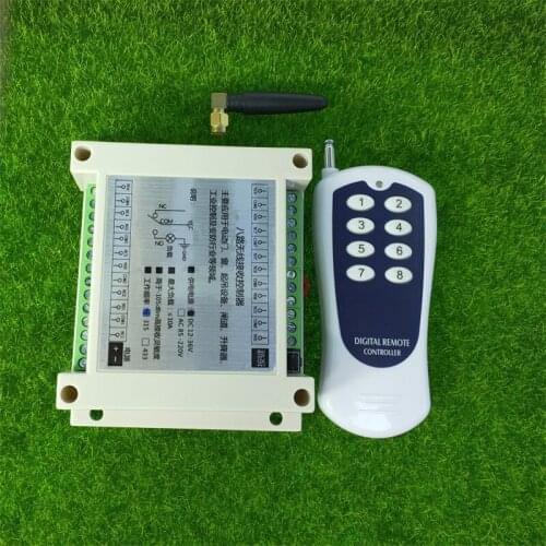 DC 12V 24V 36V 8CH RF Wireless Remote Control Switch & Remote Control System Receiver Transmitter 315MHz 8CH Relay NC NO COM