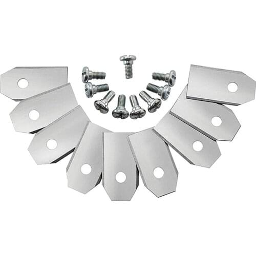 45pcs Mower Blades Stainless Steel Brush Cutter Parts Replacement Straight Blade for Lawn Mower Trimming Machine