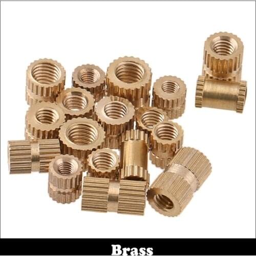 M2 M2*3.2*3 M2x3.2x3 M2*3.2*6 M2x3.2x6 Straight Stripe Thread Emdedment Injection Moulding Brass Insert Round Knurled Thumb Nut