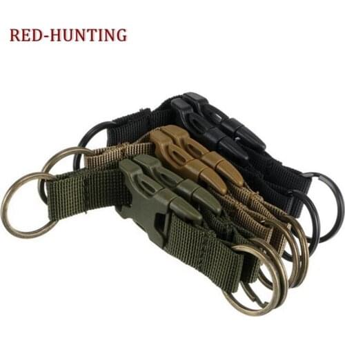 New Tactical Outdoor Tools Backpack Belt Buckle Double Key Chain Quick Release Buckle Keyring