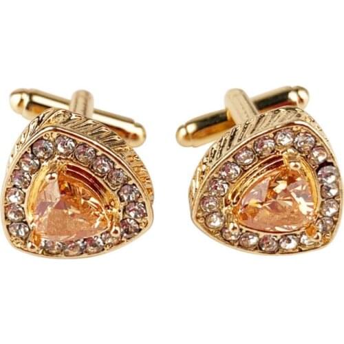 Fashion Sleeve Button Studded Shirt Cufflinks Zinc Alloy Cuff links Mens Round Zircon French Studs 2 pairs