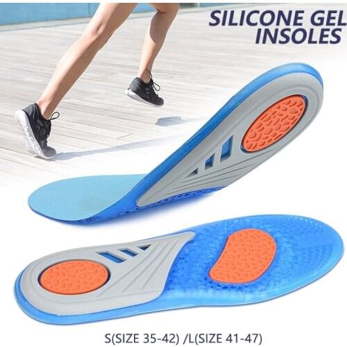 Men&Womens Fashion Silica Gel soft Orthotic Sport Running Insoles Shoes pads(35-46)