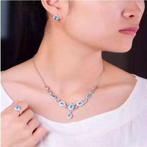 Natural Topaz Jewelry set Natural Topaz Real Topaz Jewelry set 925 sterling silver 1pc pendant,1pc ring,2pcs Earrrings