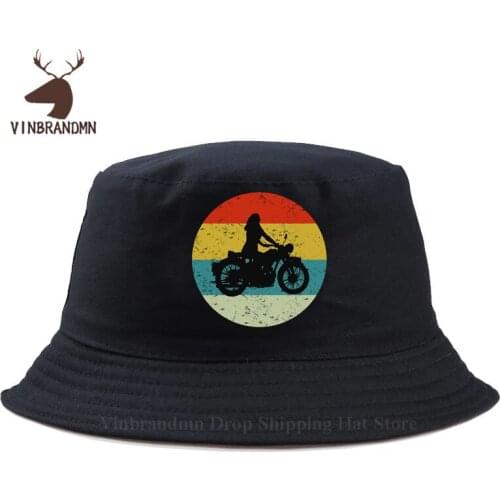New Special Distressed Design Vintage Motorcycle Bucket hats Wonder Retro Motorbike Baseball cap Pre-cotton Funny Fishing hats