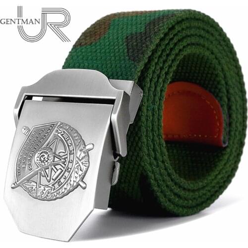 New Men & Women High Quality Belt 3D Red Banner Medal Canvas Military Belt Soviet Memory CCCP Luxury Jeans Tactical Belts