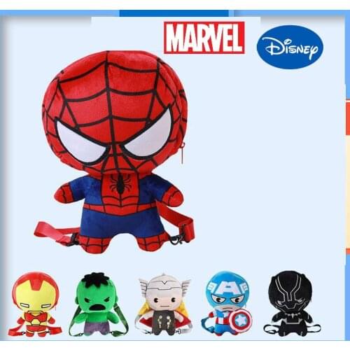 Genuine Disney Marvel Spiderman Plush Cartoon Backpack 3-6 Years Old Childrens Toy Travel Cartoon Travel Backpack