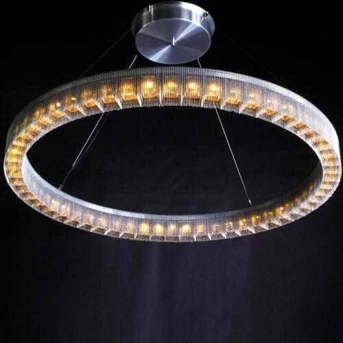 Luxury postmodern tassel living room chandelier creative personality ring light in the bedroom personality villa lamps