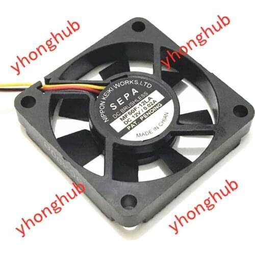 SEPA MF50F-12LA DC 12V 0.02A 50x50x10mm 3-Wire Server Square Fan