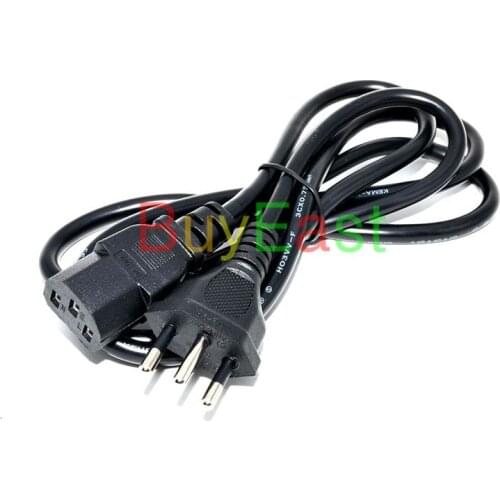 Lot 5 Brazil Plug 3 Prong Power Cord Cable 1.5M 0.75 Square for Desktop Printers Monitors 10A 250V