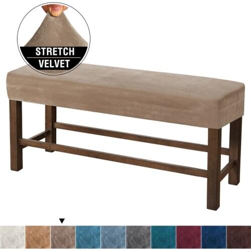 Nordic Rectangle Piano Chair Cover Elastic All-inclusive Bench Covers Solid Color Thickened Removable Washable Stool Cover