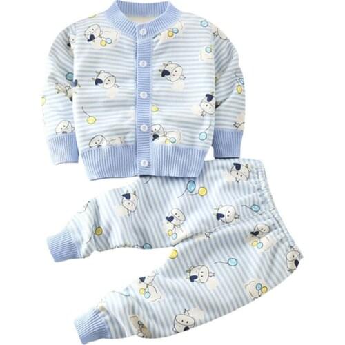 2020 Children Winter Clothes Baby Boys Cartoon Clothing Sets Cute Rabbit Printed Warm Sweatsets for Baby Boys Girls Kids Clothes