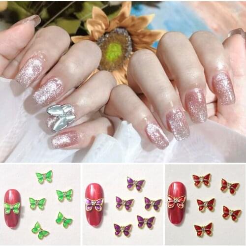 10 PCS 3D Butterfly Nail Rhinestones for Nails Decor Nail Art Crystal Nail Studs for Women Girls AC889