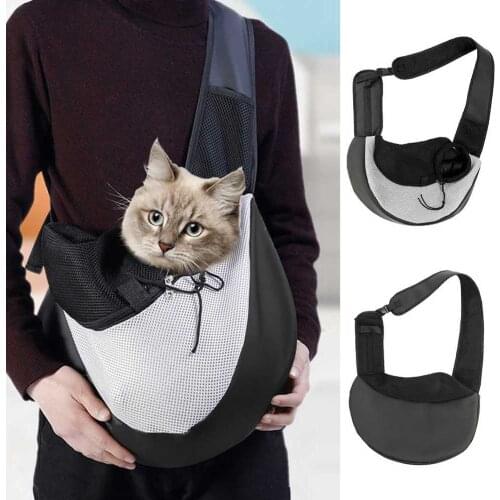 Pet Bag Single Shoulder Mesh Zipper Fashion Sling Travel Portable Holder Hands Free Puppy Accessories Cat Dog Outdoor Carrier