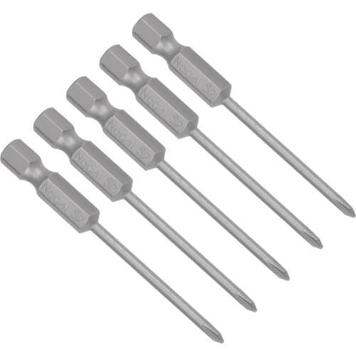 Uxcell 5 Pcs 2.5mm PH0 Magnetic Phillips Screwdriver Bits, 1/4 Inch Hex Shank 2.56-inch Length S2 Power Tool