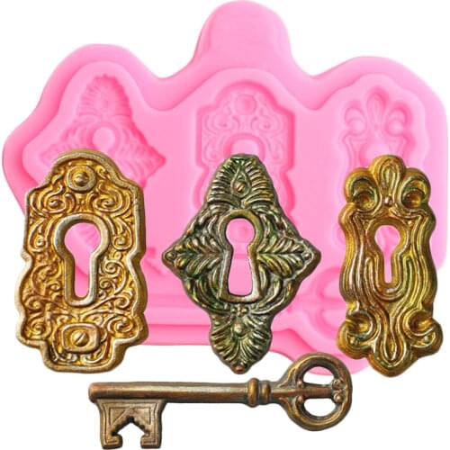 Vintage Key Silicone Mold Keyhole Cupcake Topper ​Fondant Cake Decorating Tools Polymer Clay Candy Molds ​Chocolate Making Mould