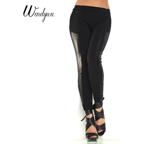 Женские кожаные легинсы WENDYWU China At AliExpress