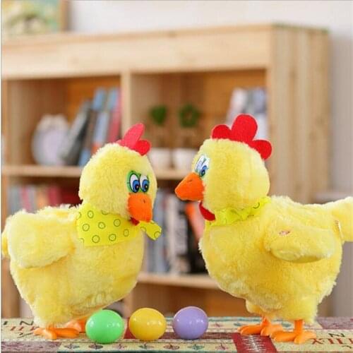 1pcs 30cm Funny Doll Raw Chicken Hens will lay eggs of chickens crazy singing&dancing electric pet plush toys Gifts for Children