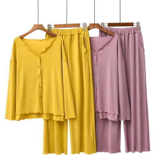 Womens Long Sleeve Home Wear Long Sleeve Leisure Womens Home Wear Pajamas Womens Long Sleeve Modal Home Wear Leisure Wear