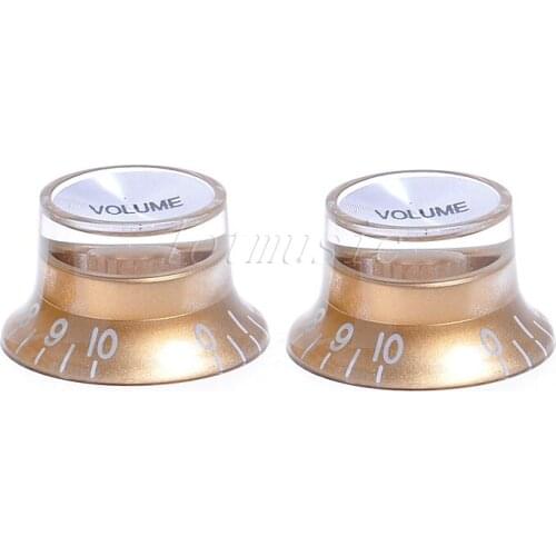 2pcs Gold Guitar Push-on Knob Volume Control Knob For Split Shaft Guitar