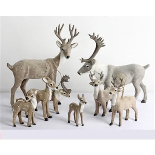 1 pc Faux Fur Reindeer Elk Decorative Toy Ornaments For Kids Christmas decoration for Home Tree Birthday Party KK05