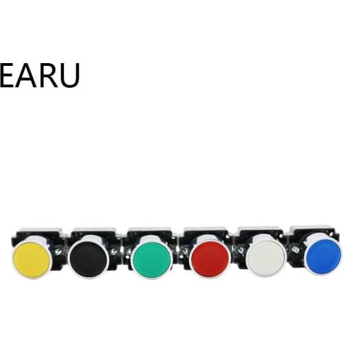 1pc 22mm XB2-BA31 XB2-BA42 XB2-BA21 XB2-BA11 Momentary Push Button Switch 10A 600V Circular Small Size Flat Round Panel NC/NO