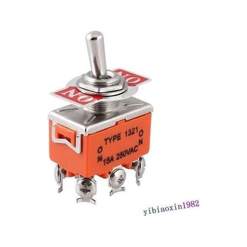 10pcs DPDT 6 Screw Terminals ON/ON 2 Position Toggle Switch AC 250V 15A