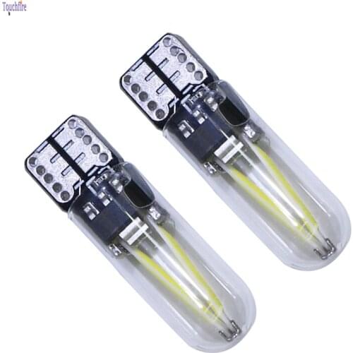 2PCS W5W LED T10 car Bulb cob glass filament auto automobiles reading dome bulb lamp DRL light Car Styling 12V Dropshipping
